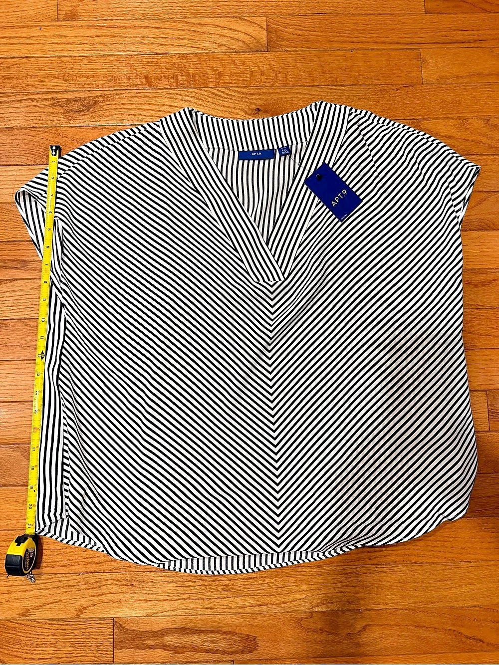 Apt. 9 Striped Blouse in White & Black Size XL NWT